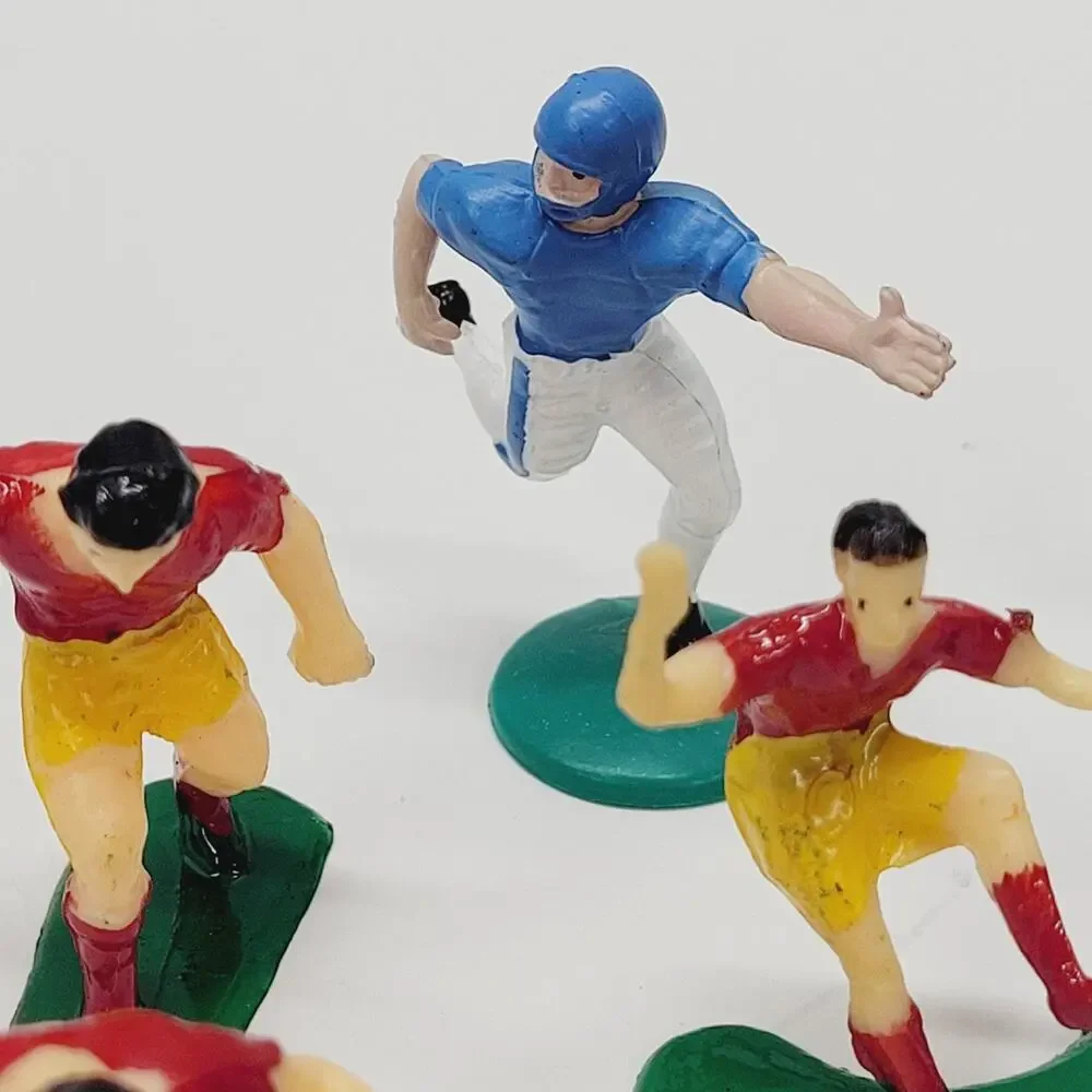 Vintage Hard Plastic Sports Cake Toppers Football Soccer Field Hockey Lot of 8